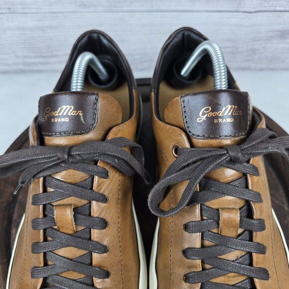 Good Man Brand Legend Brown Premium Leather Sneakers Sz 10.5 Made In Italy